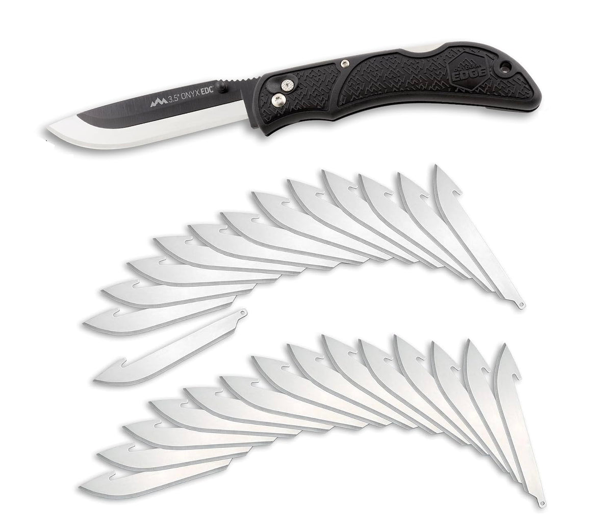 Outdoor Edge Onyx with replaceable blade system for quick field blade changes.