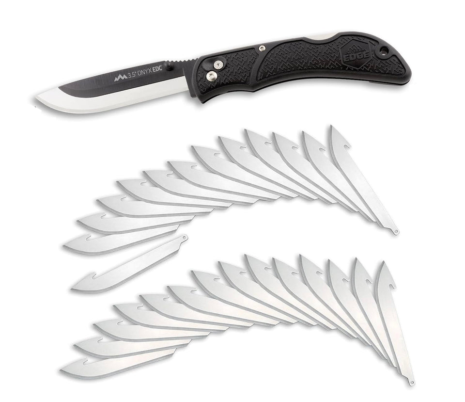 Outdoor Edge Onyx with replaceable blade system for quick field blade changes.