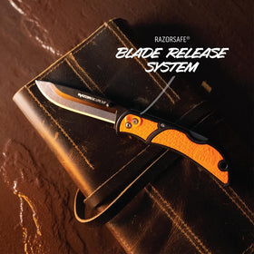 OUTDOOR EDGE RazorLite EDC blaze-orange handle enhances visibility