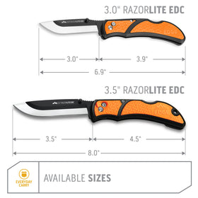 OUTDOOR EDGE RazorLite EDC grivory handle with non-slip grip