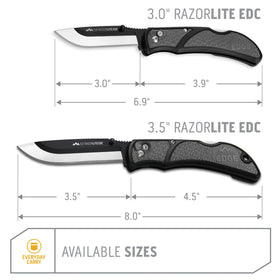 OUTDOOR EDGE RazorLite EDC knife with six blades included for versatile tasks.