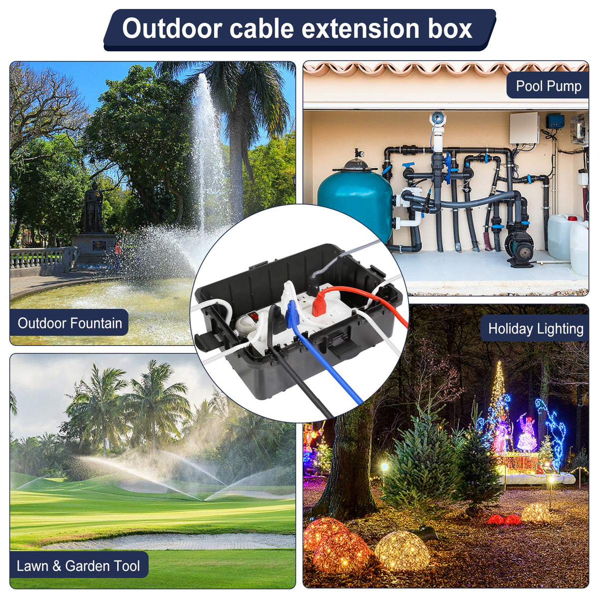 OUTDSPLY ideal for outdoor lighting and poolside equipment setups.