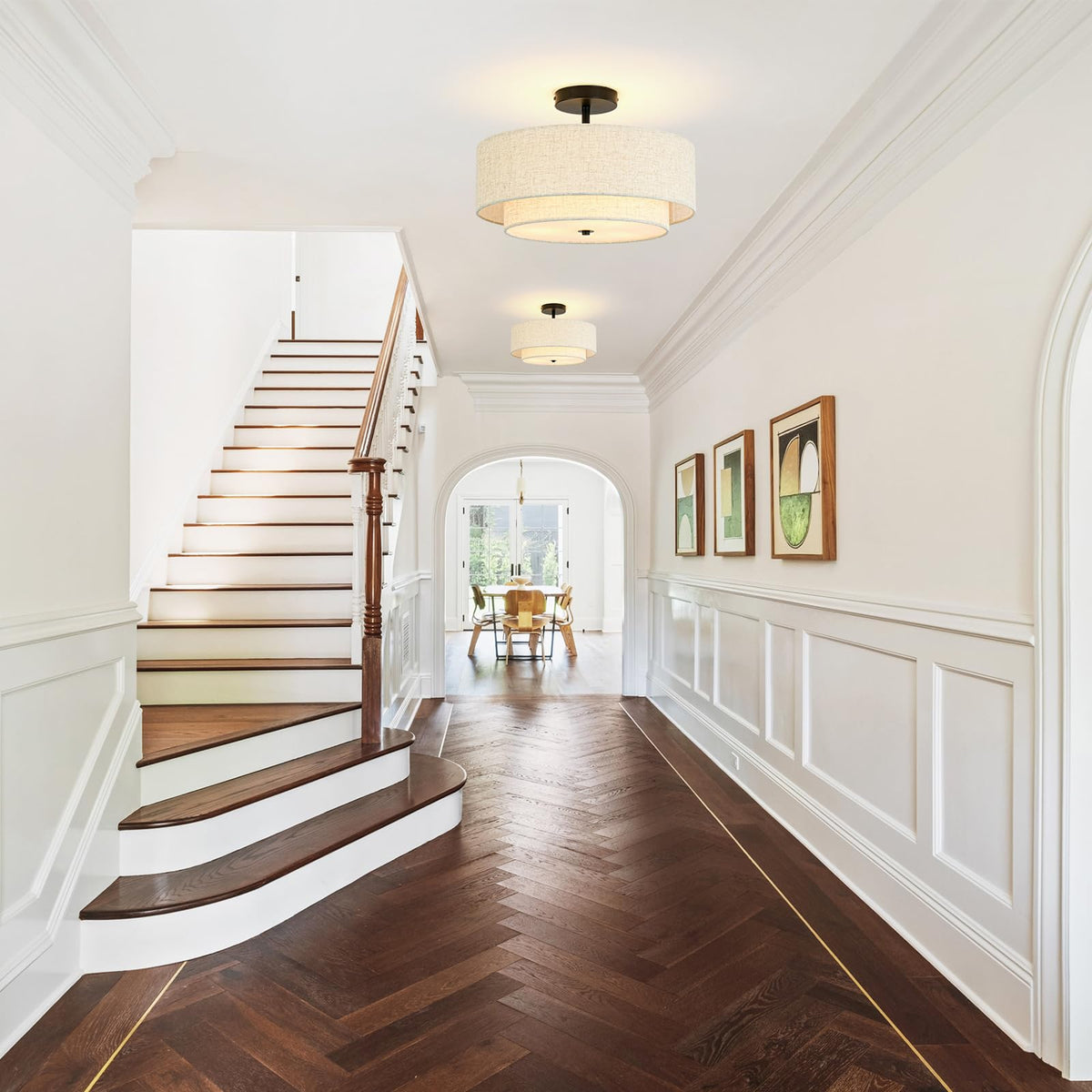 Outiron ideal dining room focal point and ambient lighting.