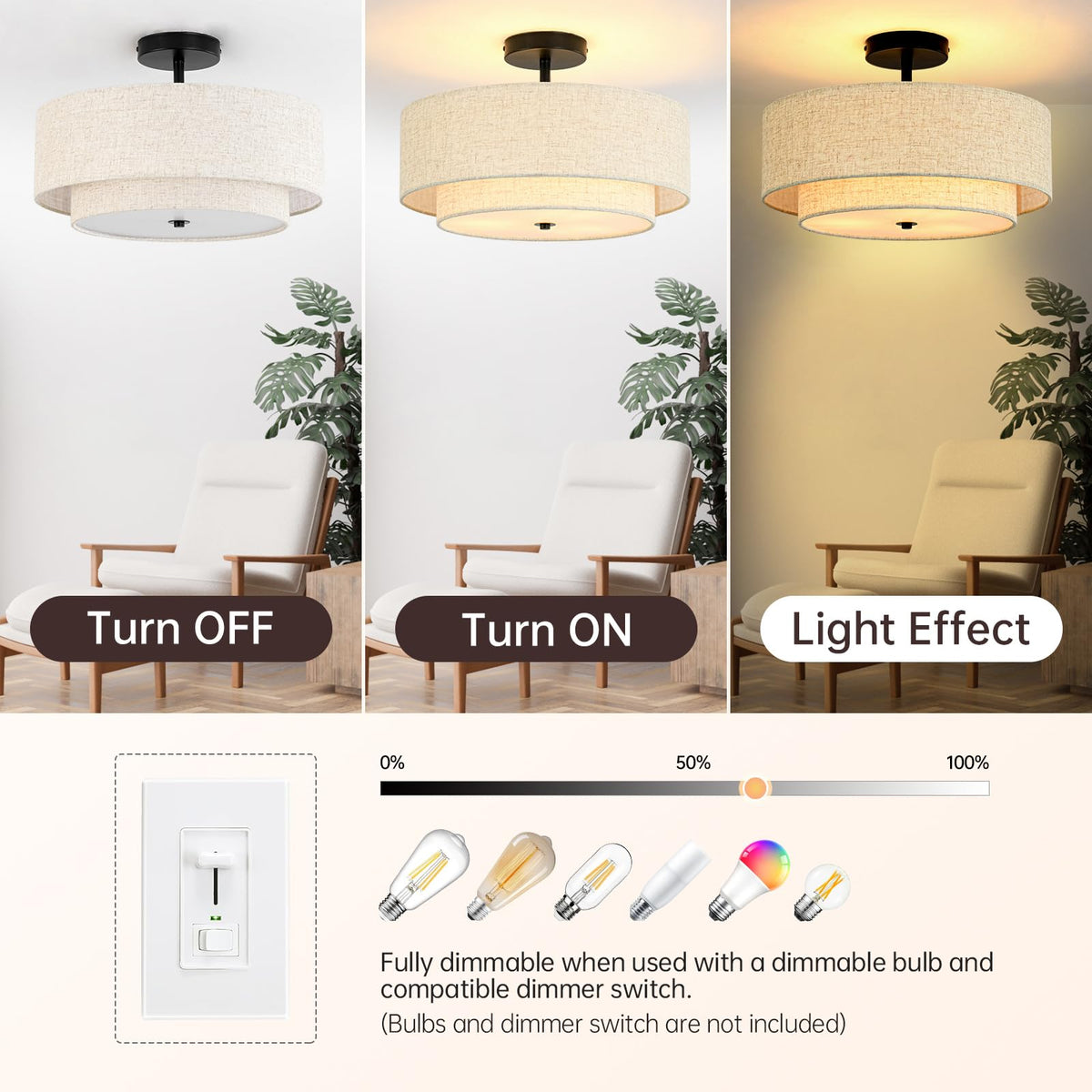 Outiron suitable for bedrooms and hallways with warm glow.