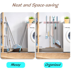 Garage or laundry room mop hanger by OUTNILI saves floor space