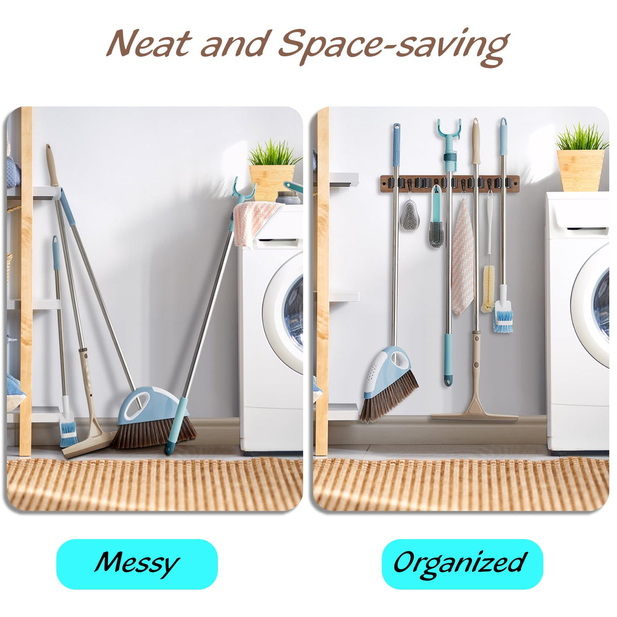 Hardware included for simple installation on flat walls