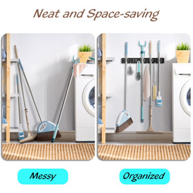 OUTNILI mop-broom holder close-up on rubber roller clips for secure grip