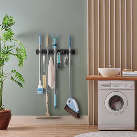 OUTNILI black finish with stainless steel clips complements kitchen and laundry decor