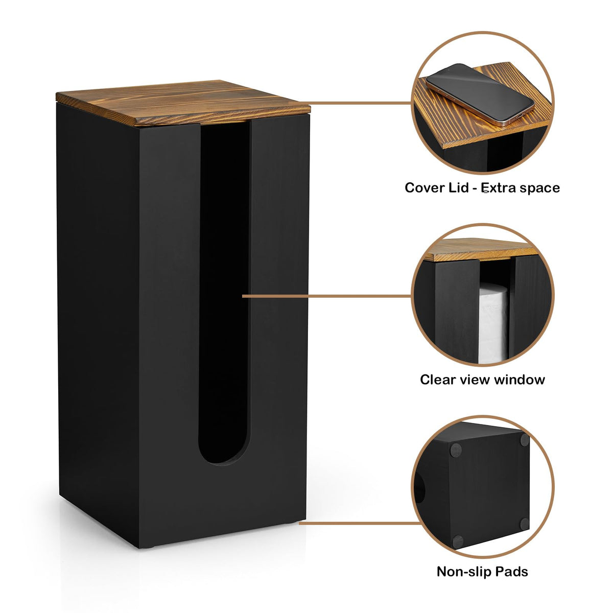 Outnili solid wood construction for stable bathroom storage