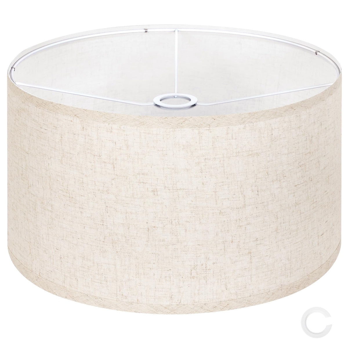 OUTON beige large drum lamp shade for floor lamps with even light diffusion.