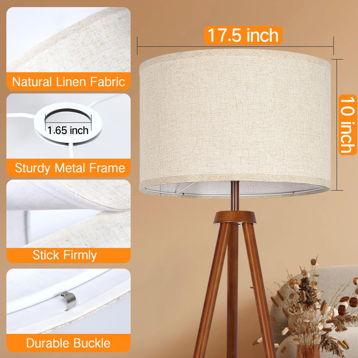 OUTON shade with E26/E27 compatibility for common lamps.