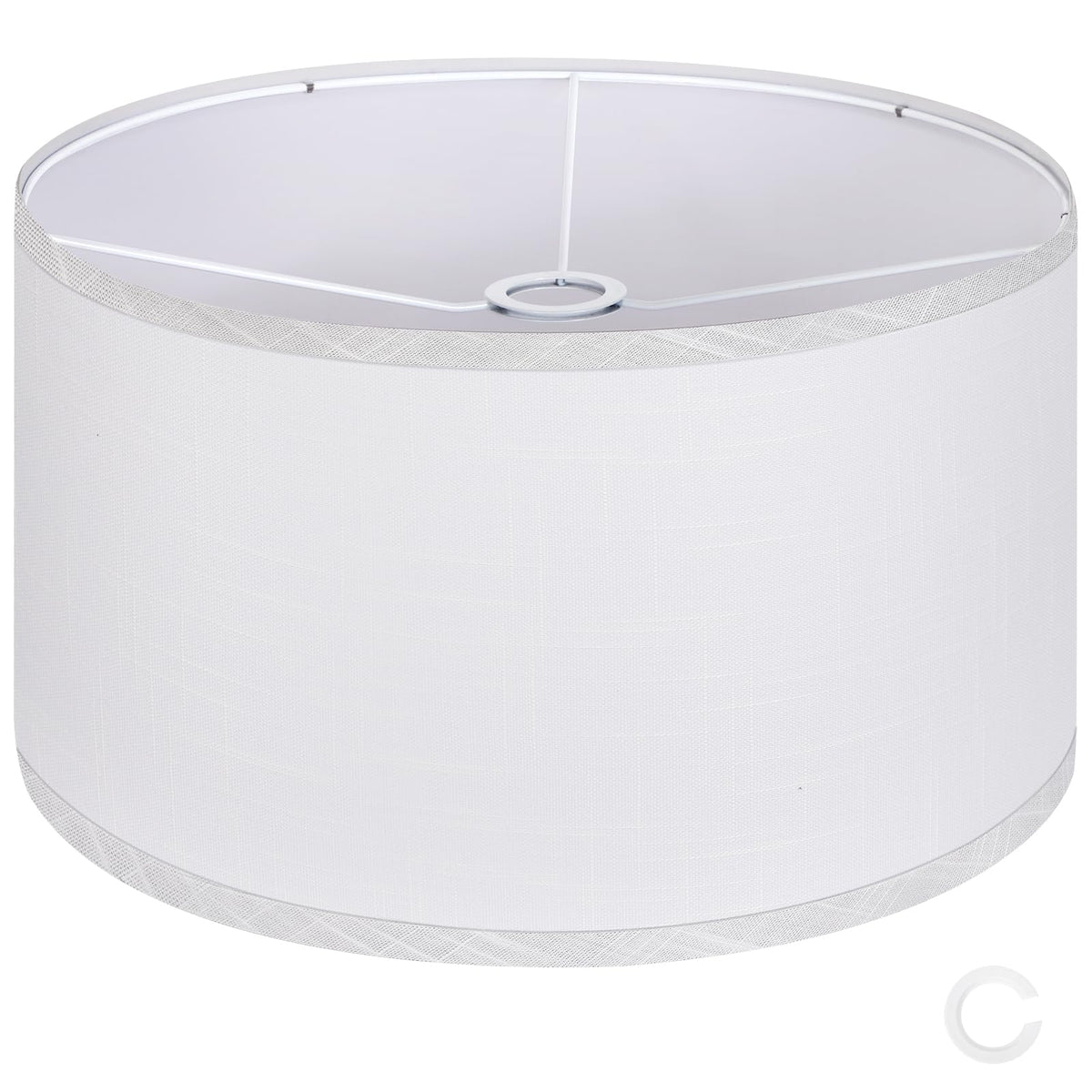 OUTON white drum shade with 16 top and bottom, soft, even light for living rooms