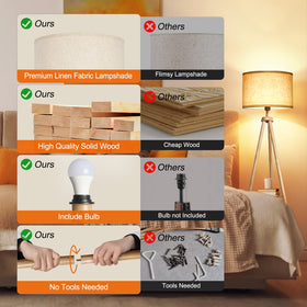 OUTON beige linen shade softens brightness and adds warmth.