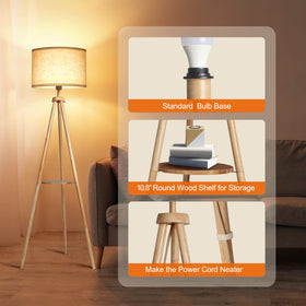OUTON lamp shelf displaying decor and books.