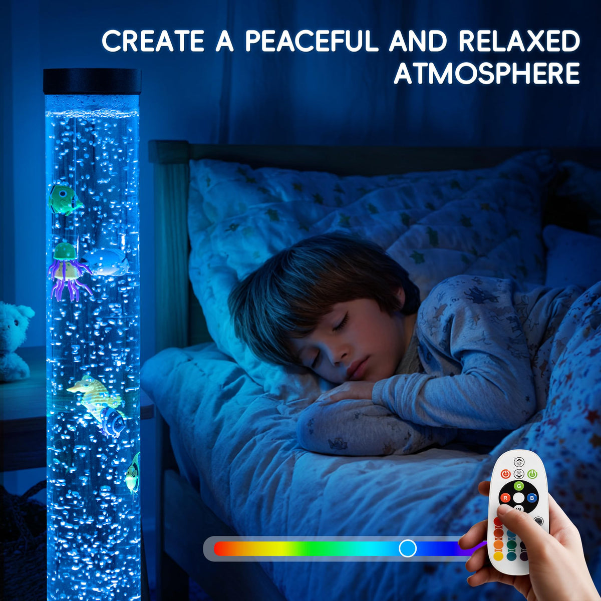 OUTREE bubble fish lamp remote control for easy adjustments