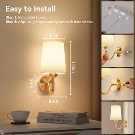 Ouyulong sconce shows 3 color temperatures to set mood.