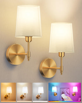 Ouyulong battery wall sconce in brushed gold mounted on wall for ambient lighting