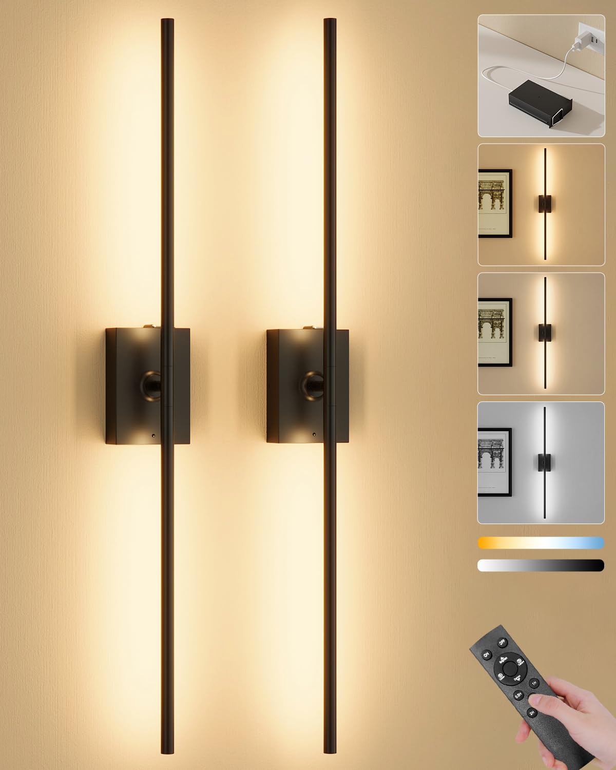 Ouyulong battery-operated wall sconce with detachable battery box enables easy charging.