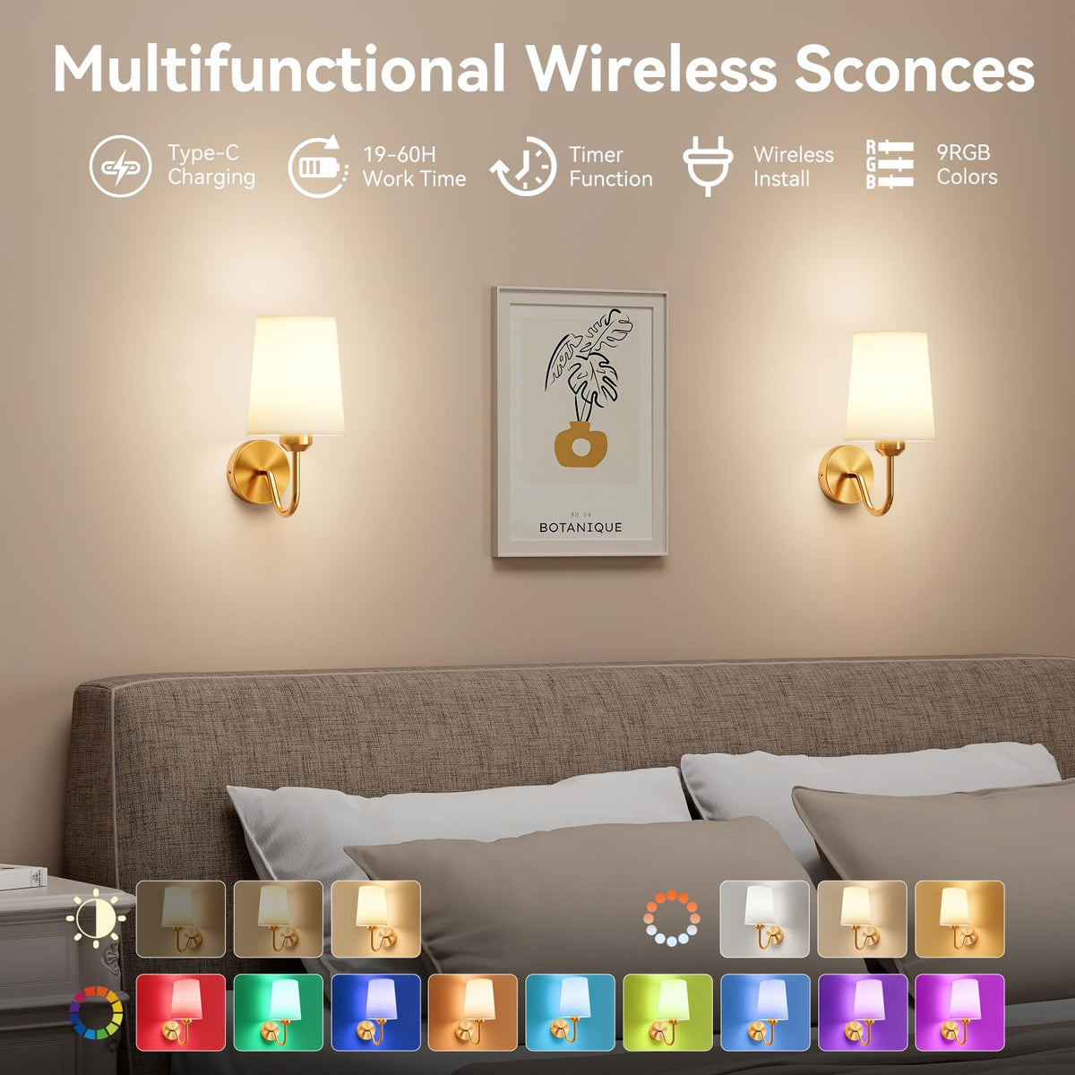 Ouyulong wall sconces with remote control for easy brightness adjustment.