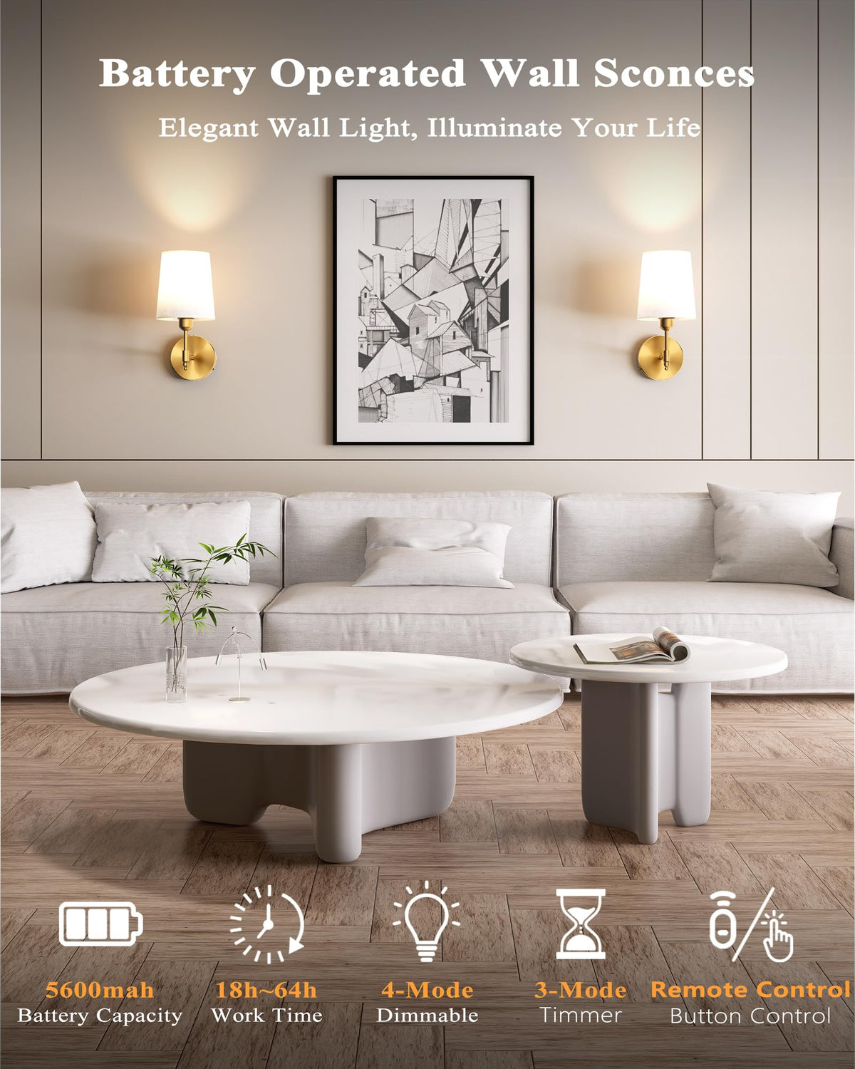 Ouyulong wall sconce textile shade closeup showcasing soft, cozy glow