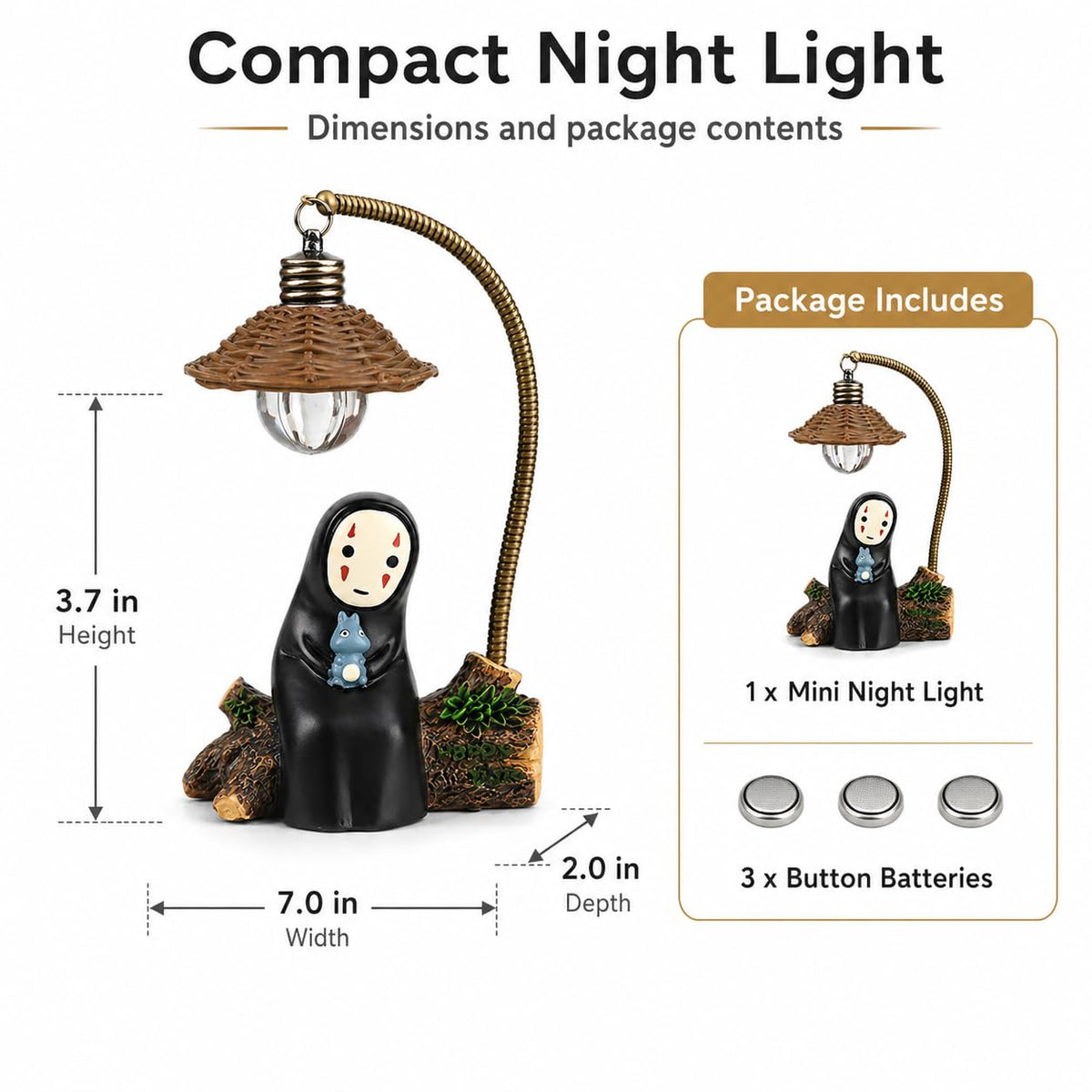 OVANUS No Face Lamp resin-metal craft, durable accent