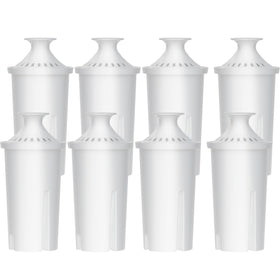 Overbest 7006 pitcher filter ready for compatible Brita and Mavea pitchers, improves taste.