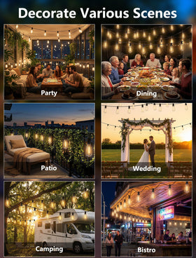 Dimmable warm-white Oviejo lights for mood setting outdoors