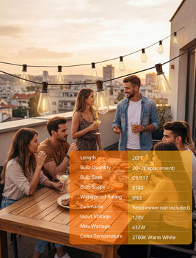 End-to-end connectable Oviejo string lighting for scalable setups
