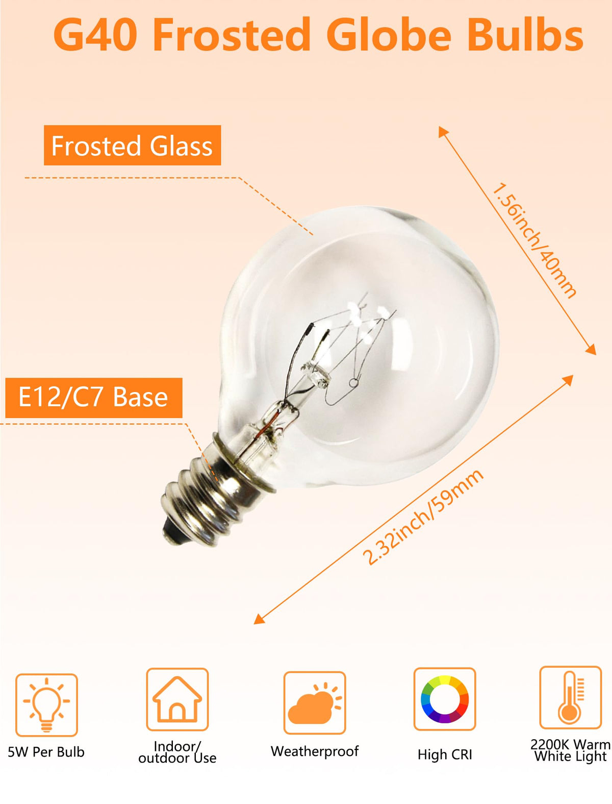 Oviejo G40 warm white glow for indoor and outdoor spaces