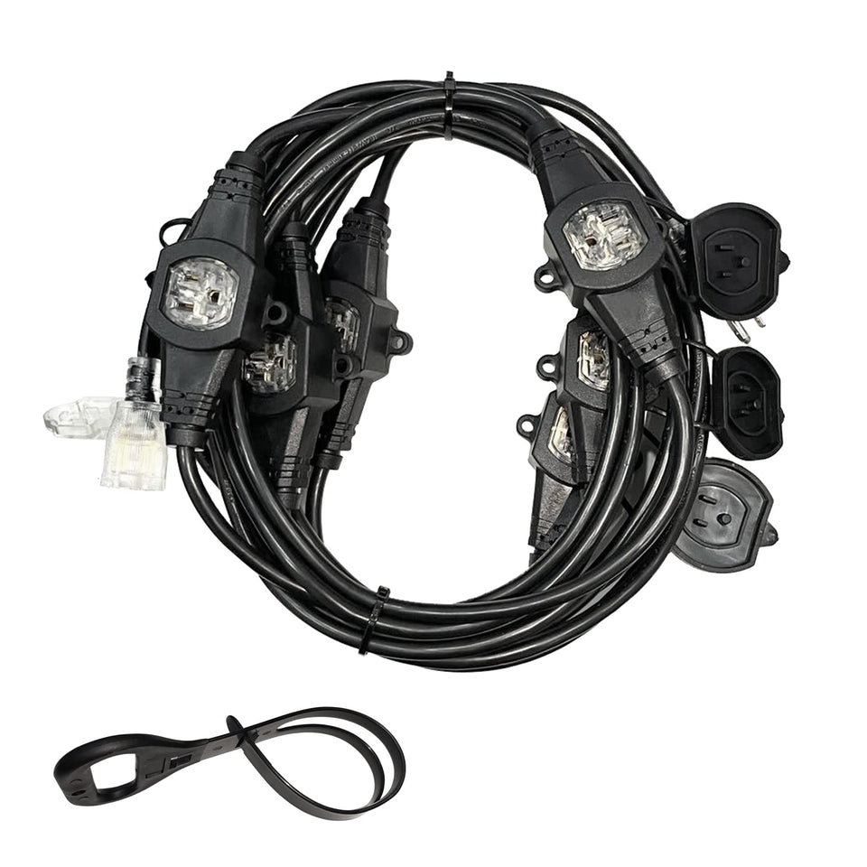 oviitech 25ft extension cord with 5-15P to 5-15R, ideal for stage setups