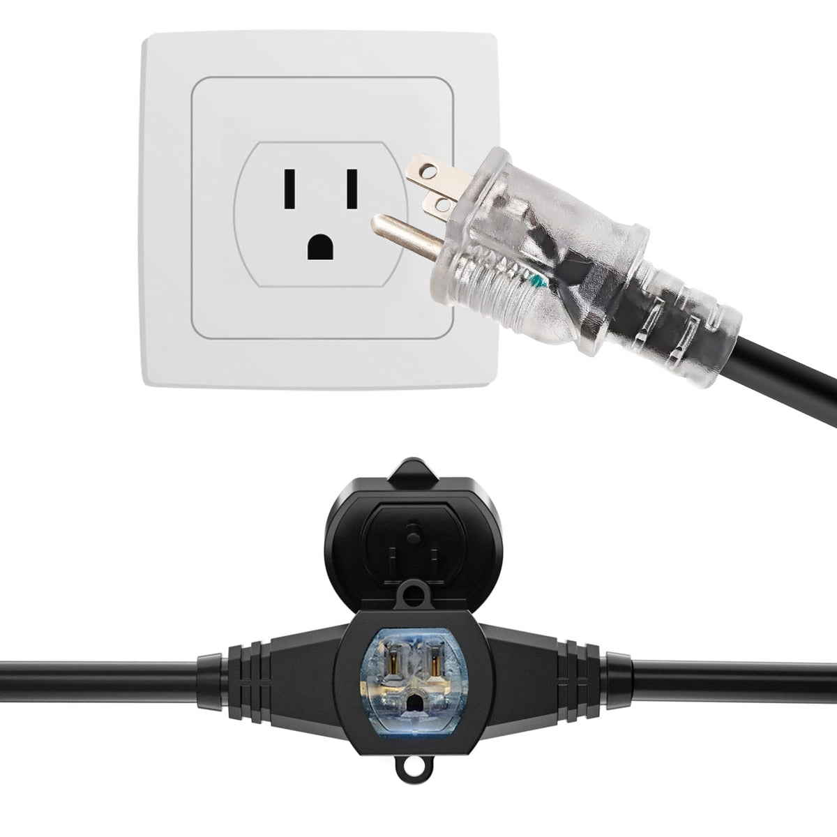 oviitech blue indicator outlets help locate sockets in dim environments.