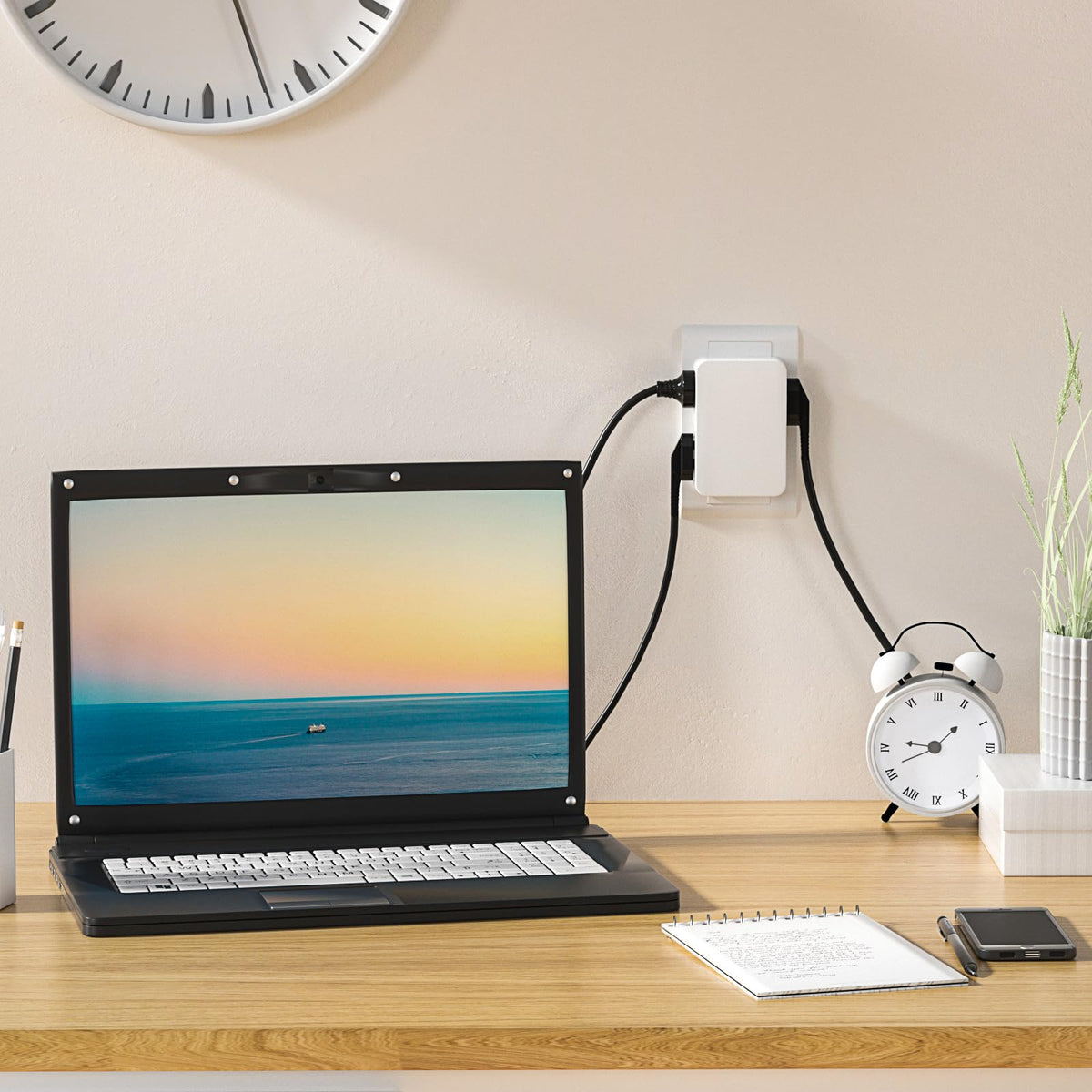 oviitech side-entry design helps keep cords organized behind furniture