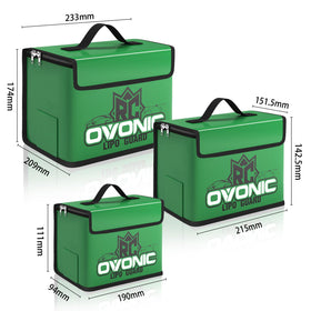 OVONIC Lipo Safe Bag open closure with hook-and-loop for quick access.