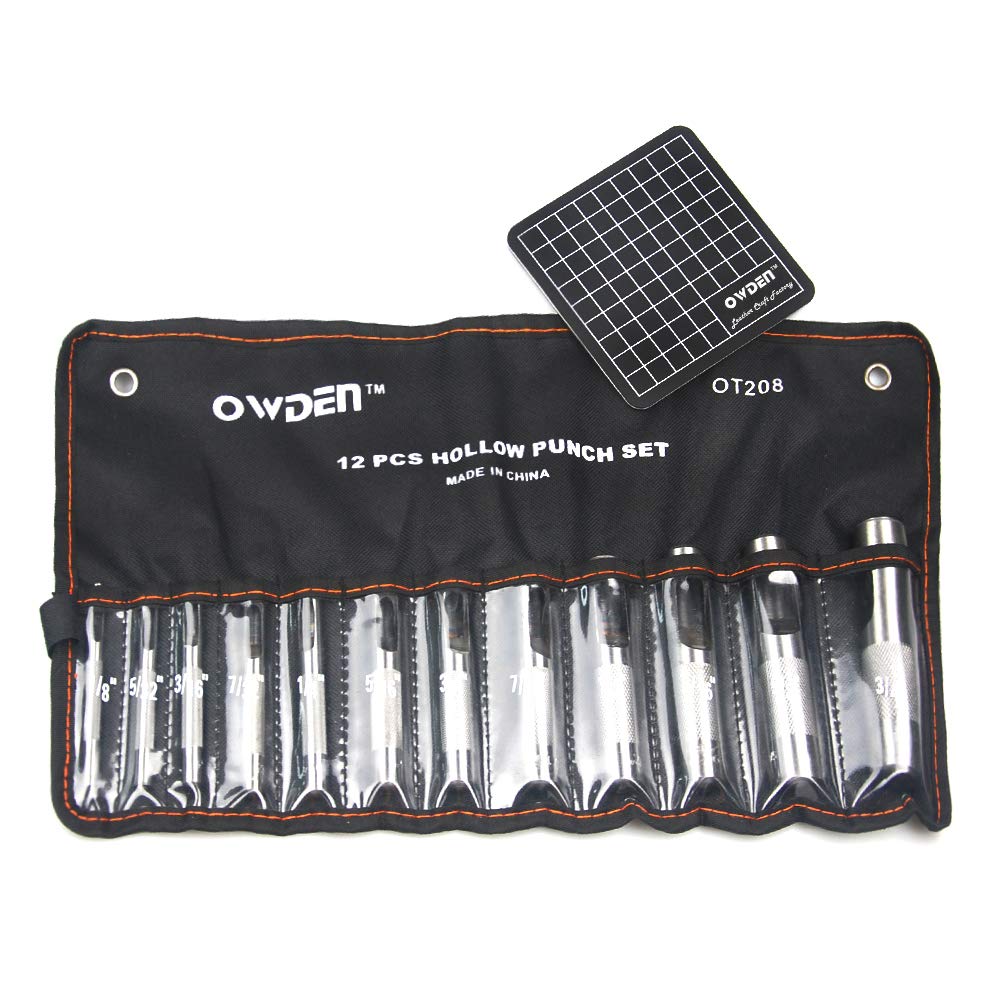 OWDEN 12-punch size range from 1/8 to 3/4 inch for precise holes.