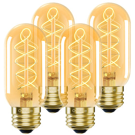 Owilukie E26 LED 4W amber Edison bulb delivers warm vintage ambiance.