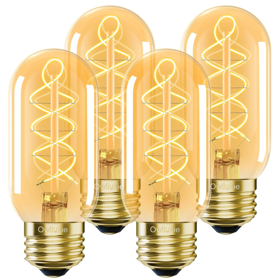 Owilukie E26 LED 4W amber Edison bulb delivers warm vintage ambiance.