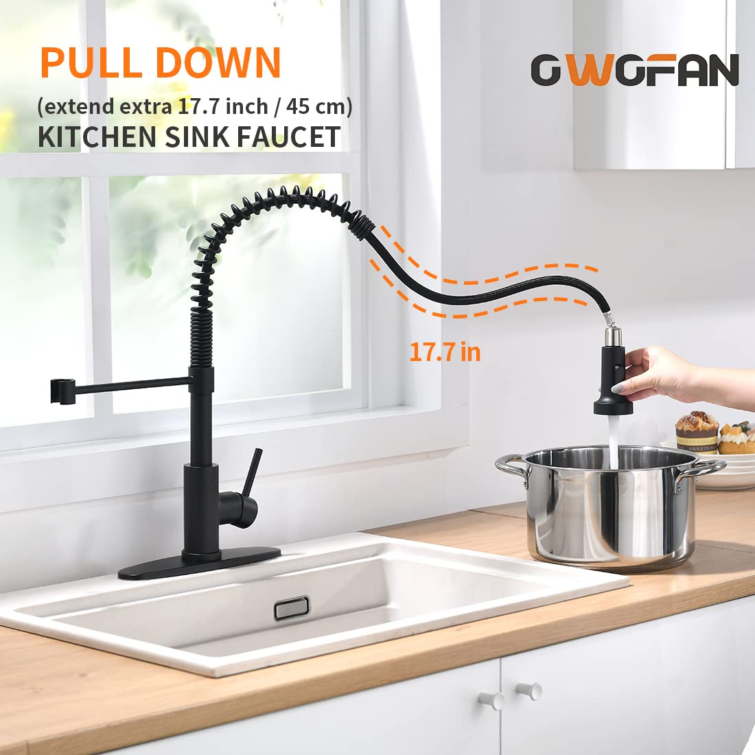 OWOFAN 9009R 304 stainless steel with matte black finish resists wear
