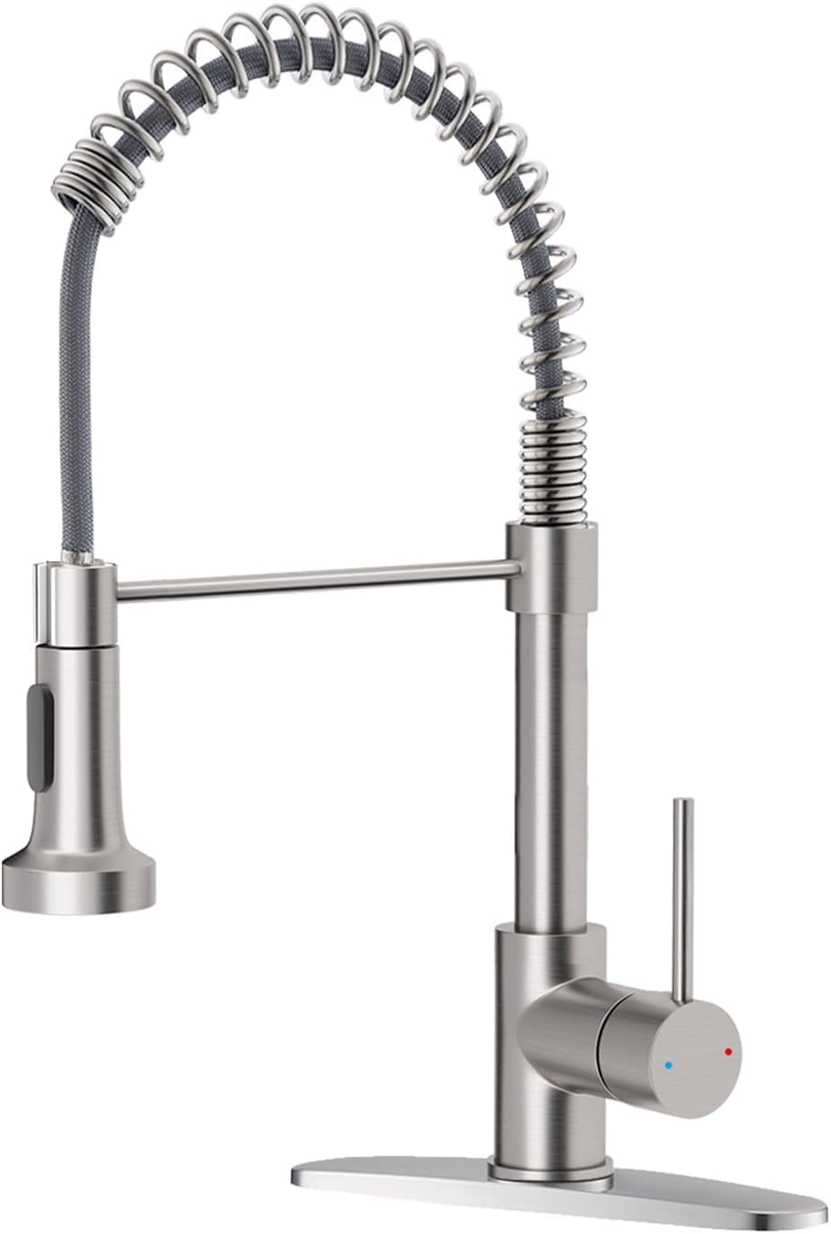 OWOFAN 9009SN brushed nickel faucet with pull-down sprayer for versatile kitchen tasks