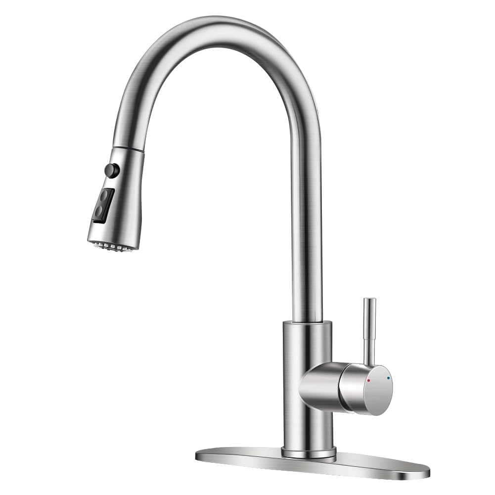 OWOFAN brushed nickel faucet close-up showing durable finish for everyday use