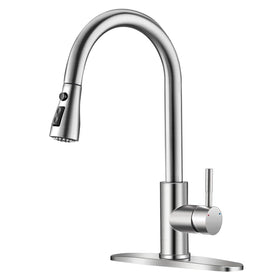 OWOFAN brushed nickel faucet close-up showing durable finish for everyday use