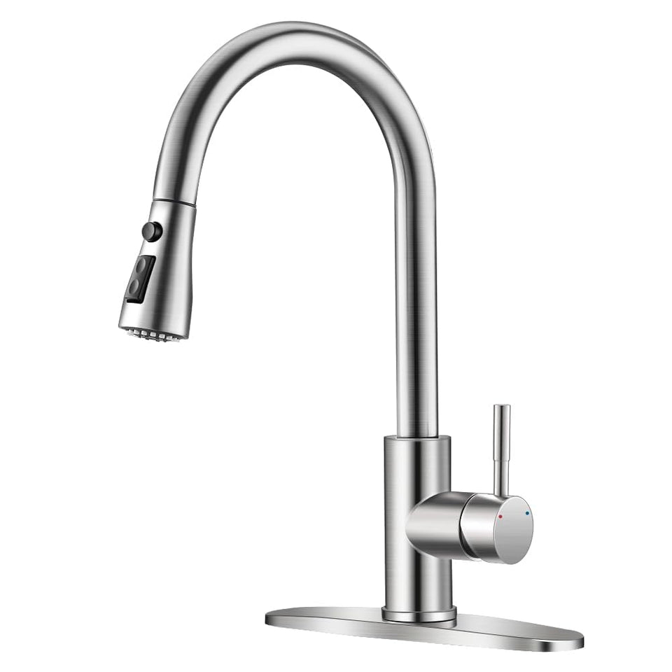 OWOFAN brushed nickel faucet close-up showing durable finish for everyday use