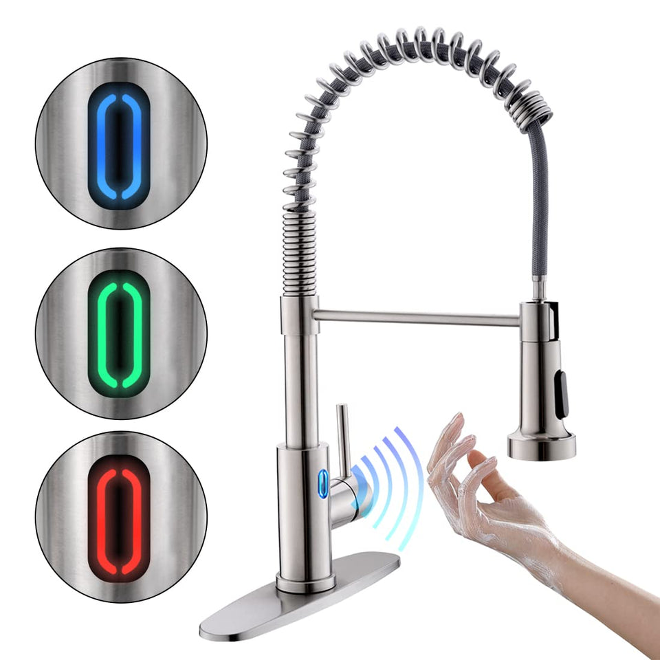 OWOFAN touchless faucet with LED light for safer, hands-free operation