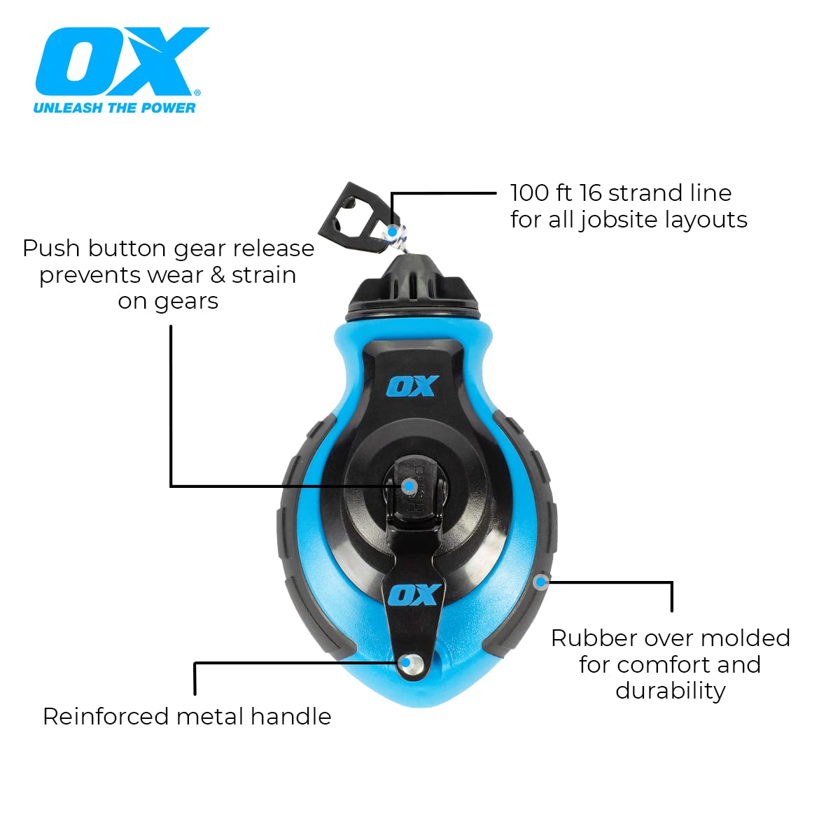OX P027731 Chalk Line curved hook provides strong grip