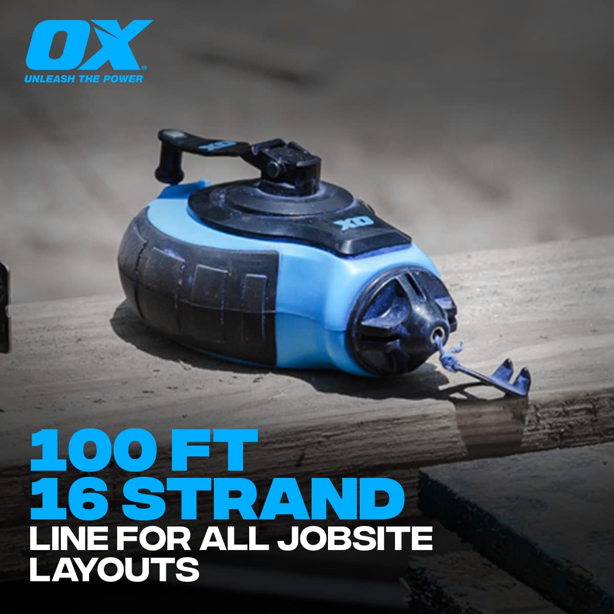 OX P027731 Chalk Line top loading for easy chalk refills