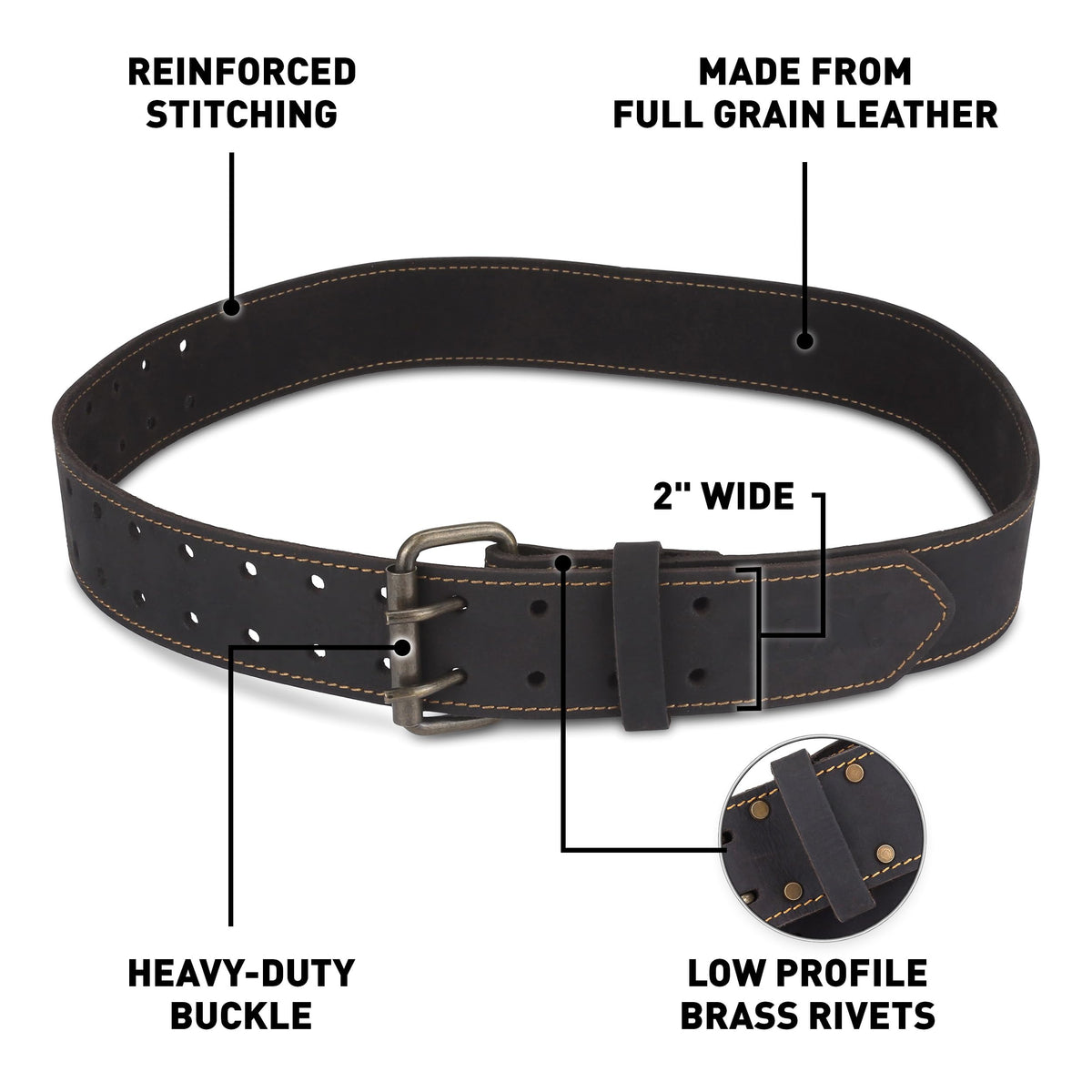OX Pro perimeter-stitched construction belt highlighting reinforced stability