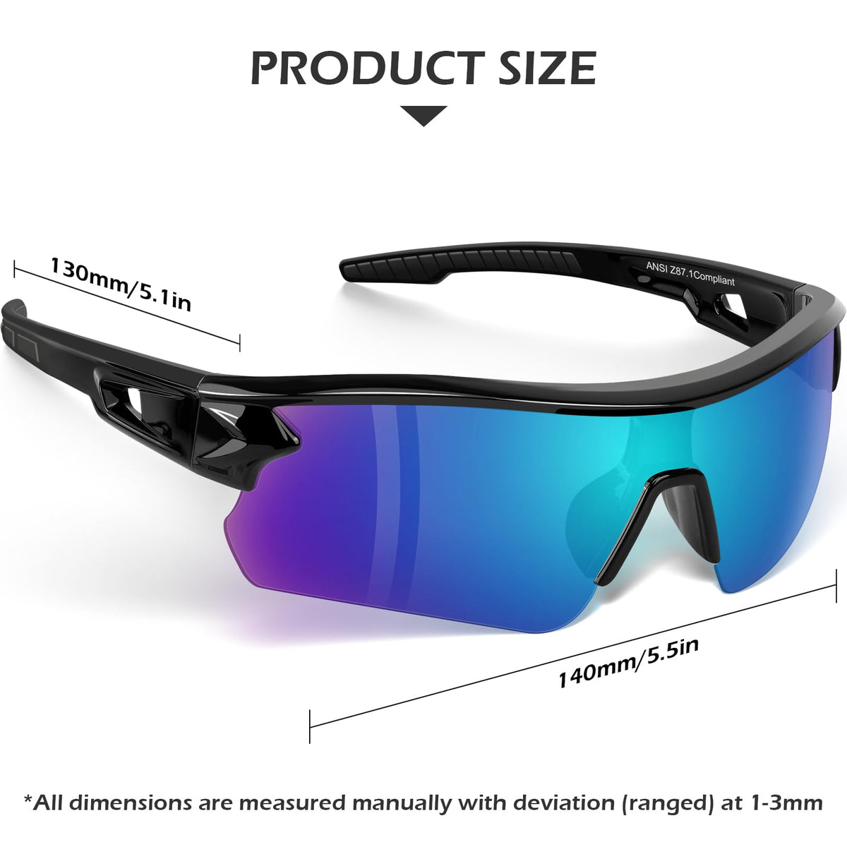 OXG tinted safety glasses side view with wraparound protection and grip