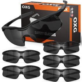 OXG 6-pack tinted safety glasses pack shot for all-day eye protection