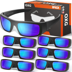 OXG tinted safety glasses six-pack for daily eye protection on the job