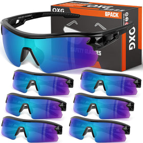 OXG six-pack tinted safety glasses for everyday eye protection and glare reduction