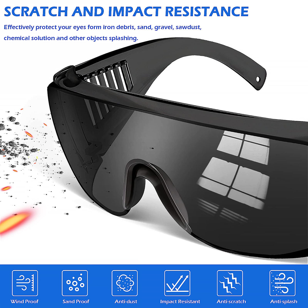 OXG anti fog safety glasses fit over prescription glasses without pressure